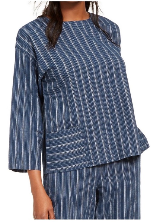 Eileen Fisher Tops - EILEEN FISHER Stripe Boxy Top  Hemp & Organic Cotton